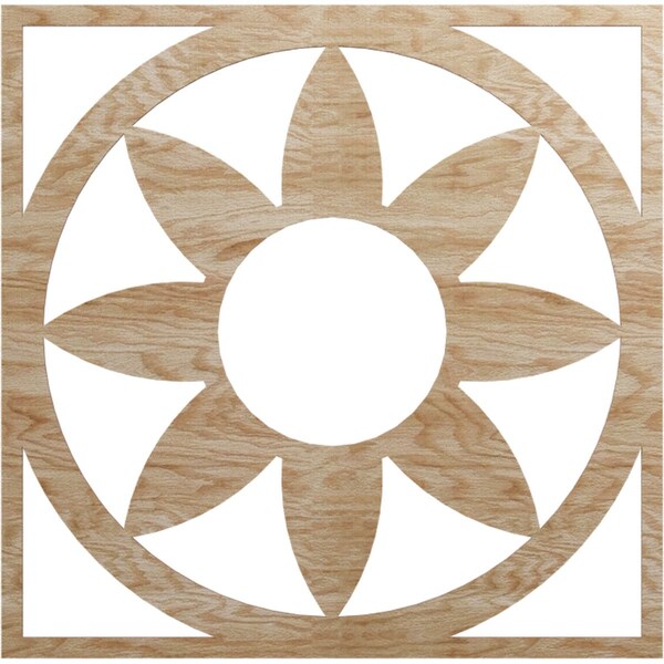 Ekena Millwork Blume Wood Fretwork Pierced Ceiling Medallion, Red Oak, 34"OD x 11 3/4"ID x 1/4"T CMWP34X34X0250BLRO - main